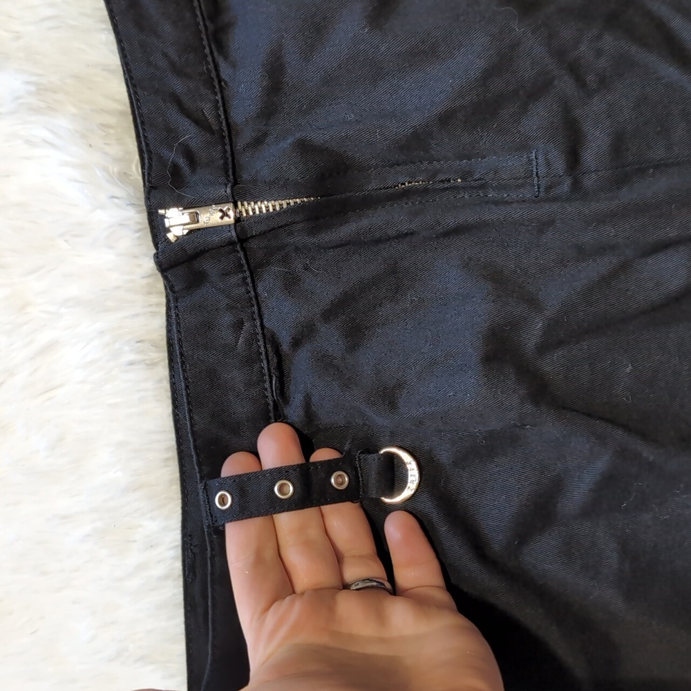 Y2K Tripp NYC Black Pleated Hem Skirt with Silver Grommets & D Rings Small - Picture 6 of 12